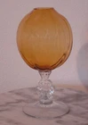 Elegant Depression era Cambridge Two Tone Amber Rib Optic Ivy Ball