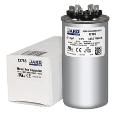 40/5 Mfd 370/440 Volt Round Dual Run Capacitor replaces Tradepro 40+5 uF HVAC