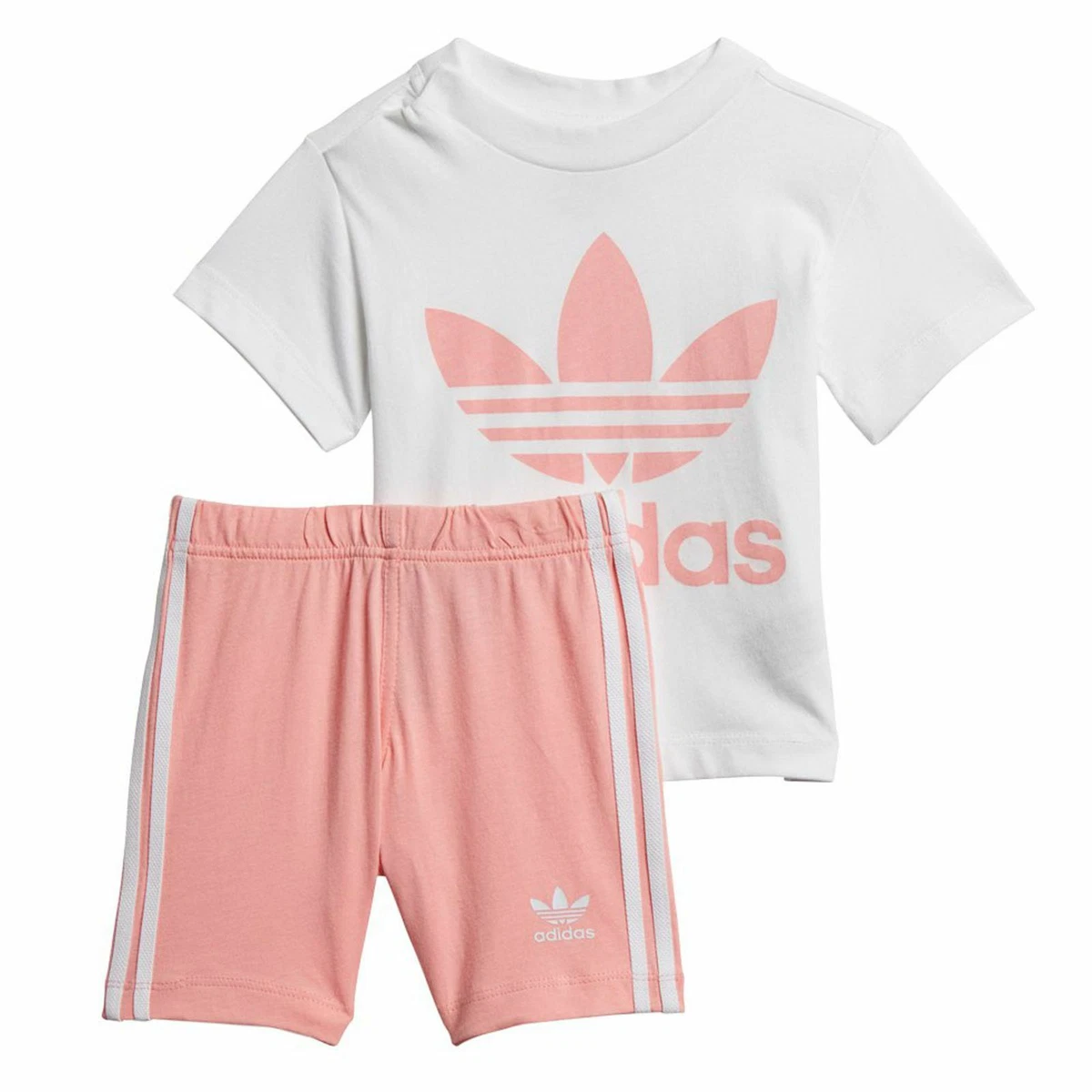 Children Pink Shirt+Shorts Set White eBay Trefoil | Summer Originals Adidas