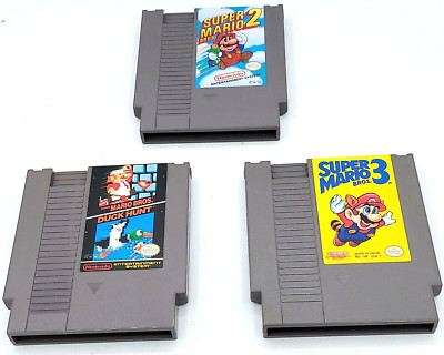 Set Of 3 Vintage Super Mario Bros Nintendo Entertainment System Games