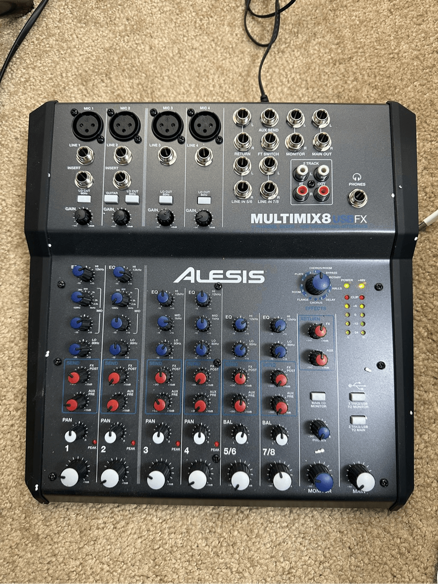 Alesis Multimix 8 USB FX 8 Channel Mixer USB Recording