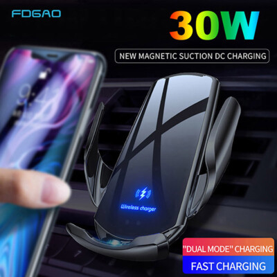 30W Car Wireless Charger Automatic Clamping Air Vent Mount Bracket Phone Holder