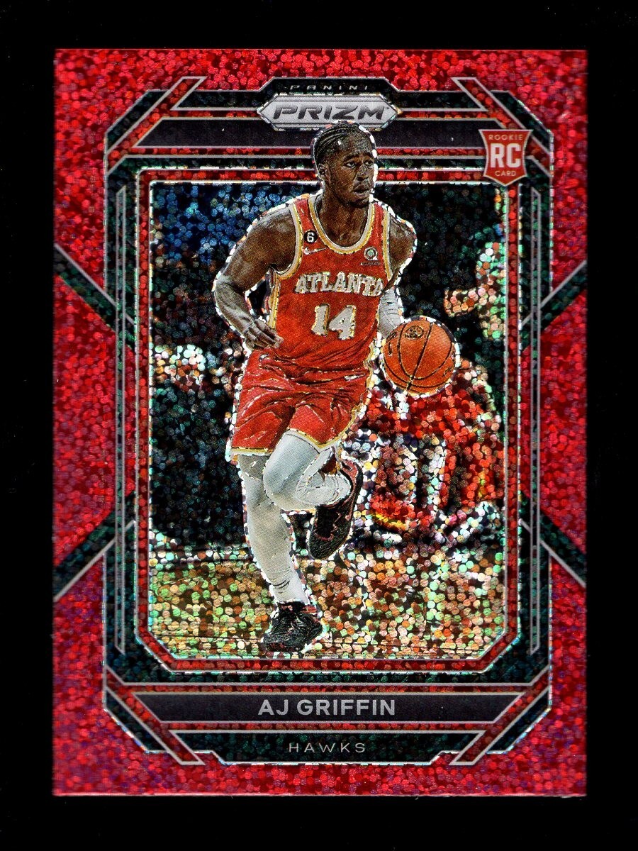 2022-23 PRIZM RED SPARKLE #248 AJ GRIFFIN RC HAWKS