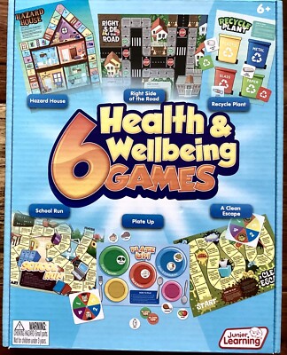 JUNIOR LEARNING 6 HEALTH & WELLNESS GAMES (JRL414) VERY GOOD CONDITION
