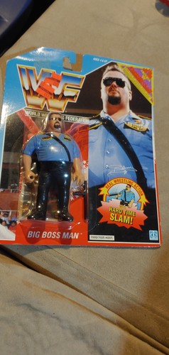 1990 WWF Hasbro Big Boss Man Figure On Card Hard T...