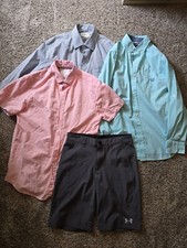 Boys Large 14-16 Lot Golf Casual Shorts Shirts UNDER ARMOUR Cactus Man Chaps