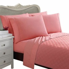 1000 Thread Count 100 Egyptian Cotton Sheet Set, OLYMPIC QUEEN, Pink Solid