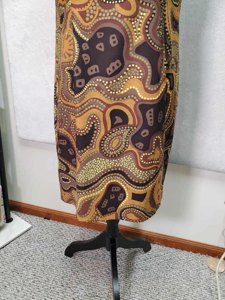 Vestido Vaina Danny & Nicole Mujer Talla 8 Marrón Sin Mangas Cuello Redondo Cremallera Trasera Foto 3 de 4