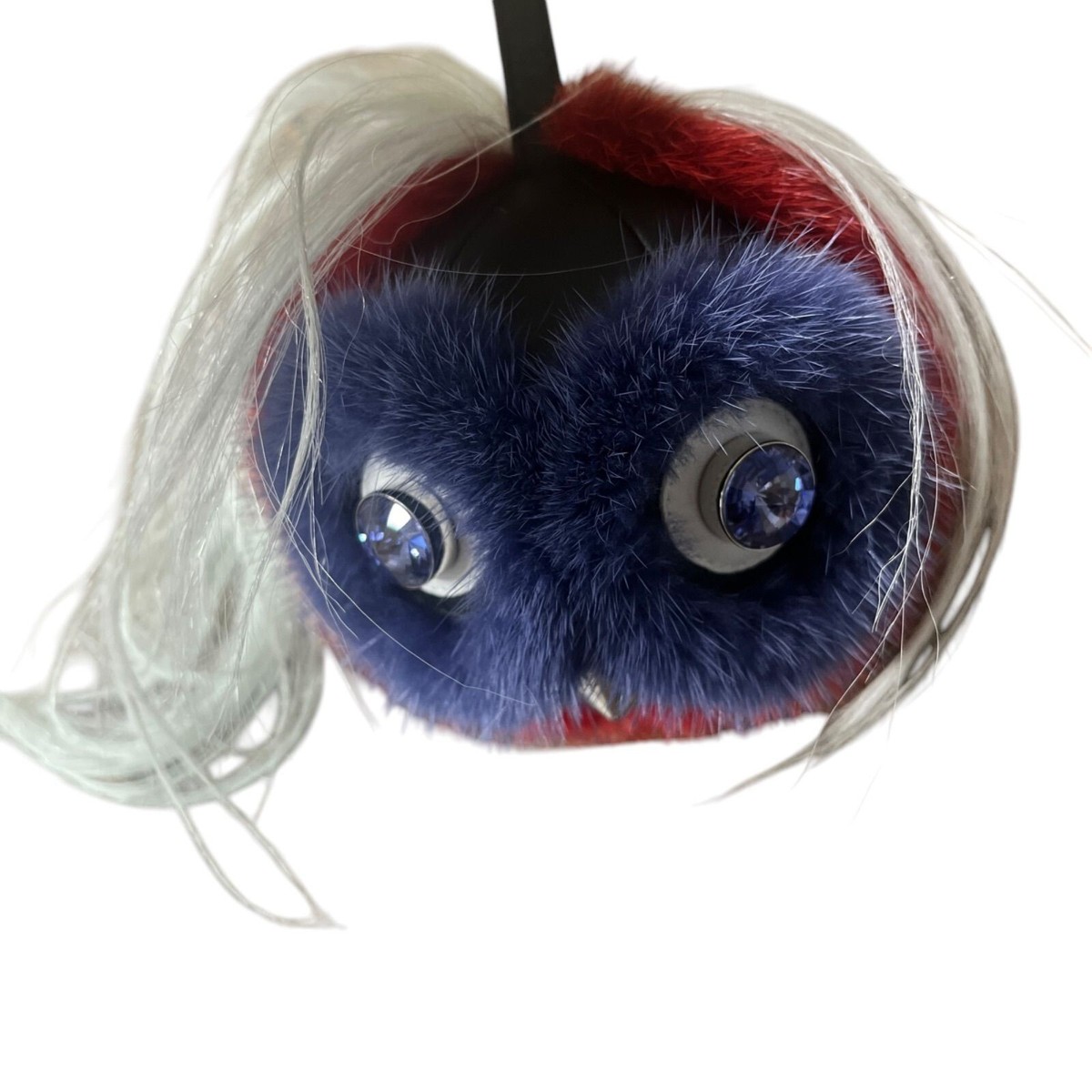 FENDI モンスター　Bag Bugs ネイビー ファーキーホルダー Fendi Monster Fur Bag Charm Minty Bugs Blue ×Yellow WB Auth