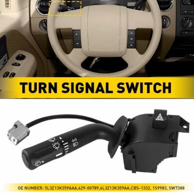 TRQ Turn Signal Wiper Dimmer Combination Switch Lever For 2004-2005 Ford F150 Pickup Truck 3 thumbnail image