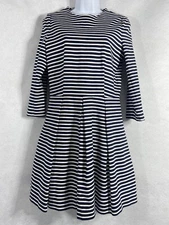 Gap Dress Women’s 6 Blue White Fit & Flare Long Sleeves Pleated Striped New