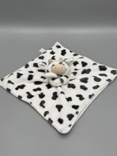 Carters Cow Lovey Plush Baby Security Blanket Black White Spots