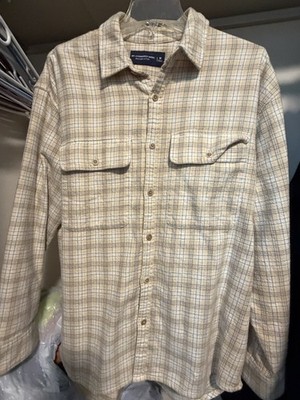 Abercrombie & Fitch 90s Oversized Flannel Plaid Button-Up Shirt Men s M Blue