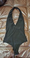 Fashion Nova Women's Black Halter Top Bodysuit Size XS EUC
