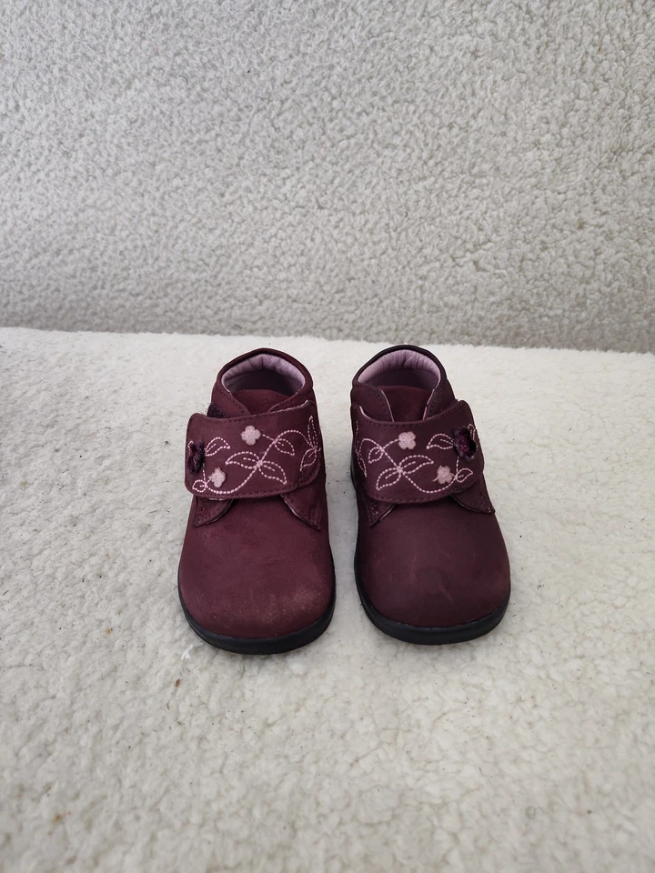 Perfection by Jumping Jacks Baby Girls Shoes 4.5W Purple Leather Floral Strap - Image 2 of 4