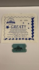 Vintage Tussauds Alton Towers Arcade Games Ticket & Receipt 1990’s *ultra-rare*