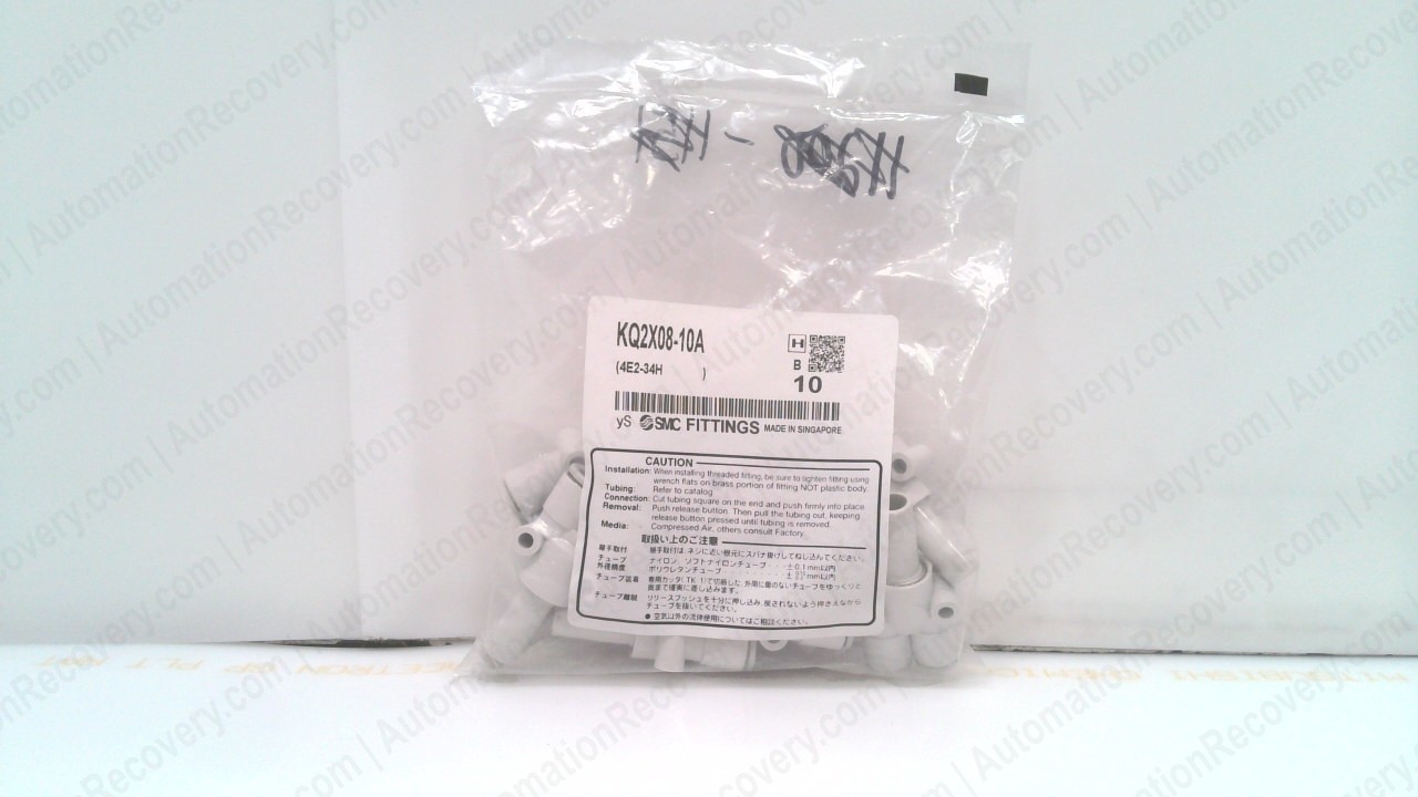 SMC KQ2X08-10A - PACK OF 10, ONE-TOUCH Y-FITTING, NEW #356117