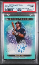 2024 Topps Inception Base Rookie and Emerging Star Auto Aqua David Fry /50 PSA 9