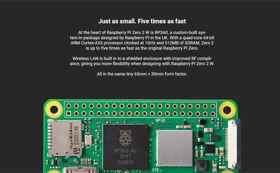 Raspberry Pi Zero 2 W (Inalámbrico / Bluetooth) 2021 (RPi 2W) Foto 3 de 4