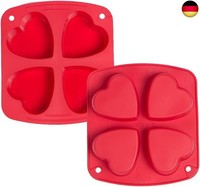 Webake Herz Muffnform Silikon Airfryer 2 StüCk 7Cm Herz Muffin Backform Mini