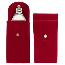 2 Pcs Velvet Watch Pouch, Portable Watch Travel Case, Red
