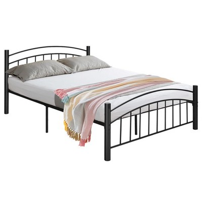Queen Size Metal Bed Frame Headboard Footboard Platform W/ Steel Slat Support