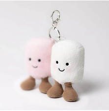 Jelly Cat Amuseables Pair of Marshmallows Plush Keychain Bag Charm Kids Gift NWT
