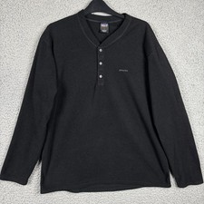 Vtg Patagonia Capilene Men's L Black Fleece Snap Lightweight USA Made 90s Y2K