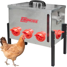 60Lb Automatic Chicken Feeder, 8 Ports No Waste Chicken Feeder with Viewing Wind