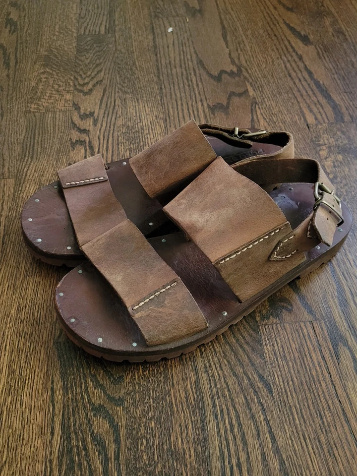 Sandalias Polo Ralph Lauren Para Hombre Cuero Marrón con Tiras - 10 D - Ver Fotos Foto 3 de 4