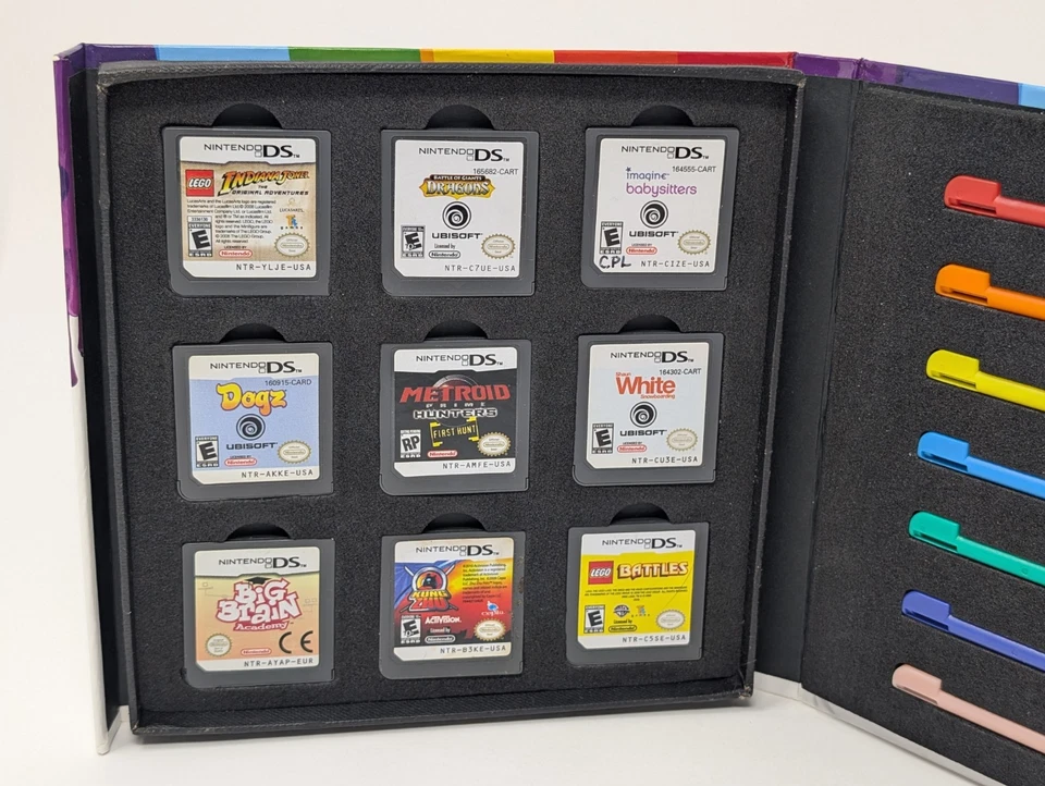 Bundle/Lot of 9 Nintendo DS Games, 7 DS Lite Pens & Cartridges Case - Image 2 of 4
