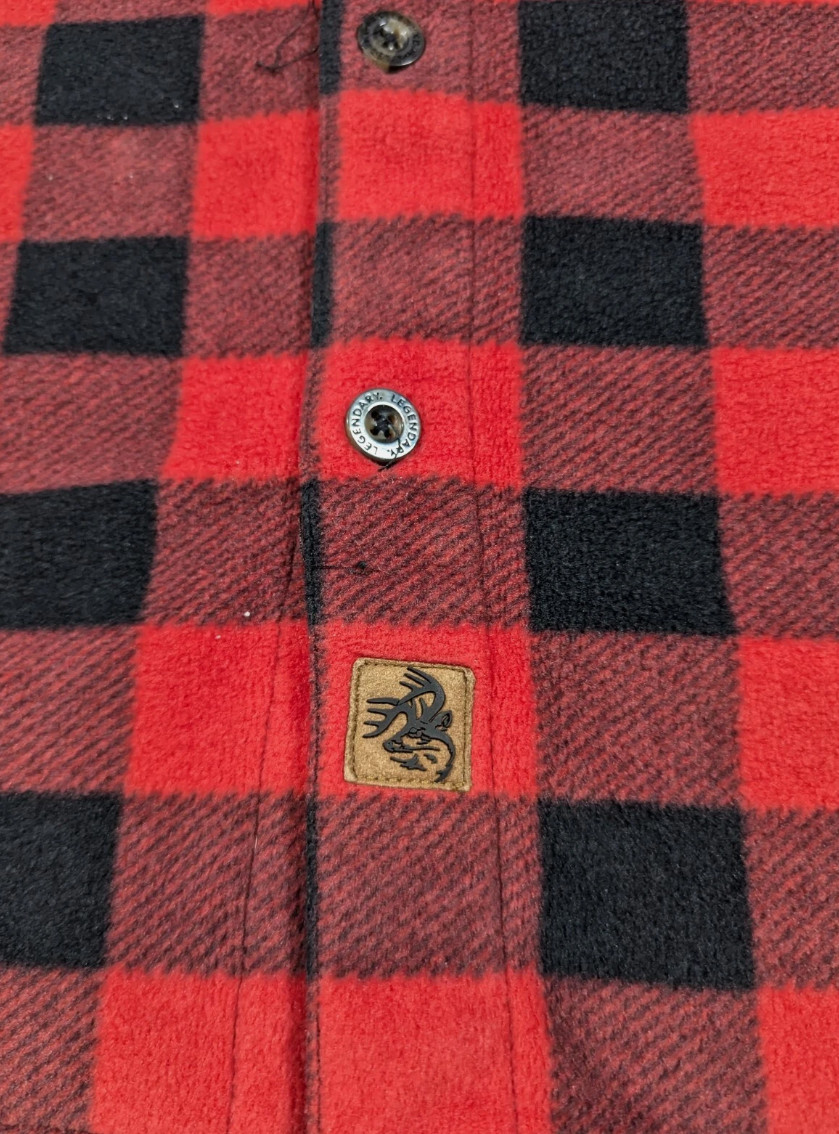 Legendary Whitetails Shirt Mens 2XL Red Black Buffalo Plaid Flannel Outdoors