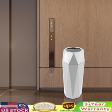 Free Standing Trash Can Commercial Silver Garbage Can Indoor Steel Trash Can