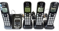 Panasonic Cordless Phone 4 Handsets Bluetooth Answering NEW Batteries KX-TGD560