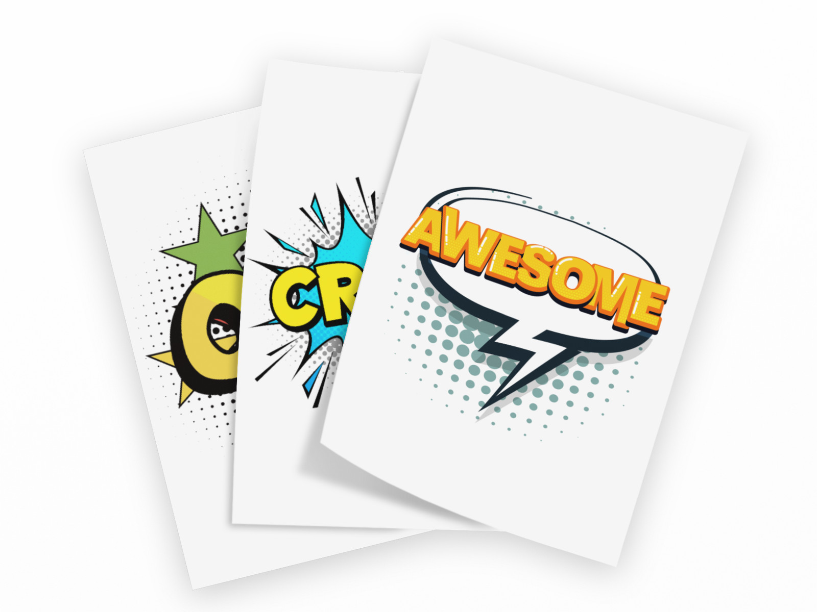 Comic Bubble DTF Transfer Pack Iron on Decals Set of 6