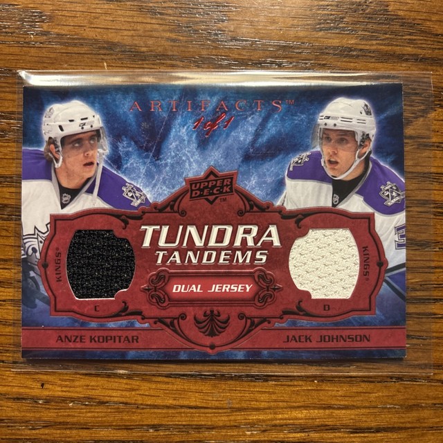 2008-09 UD Artifacts Anze Kopitar Jack Johnson Tundra Tandems Patch 1/1 Kings