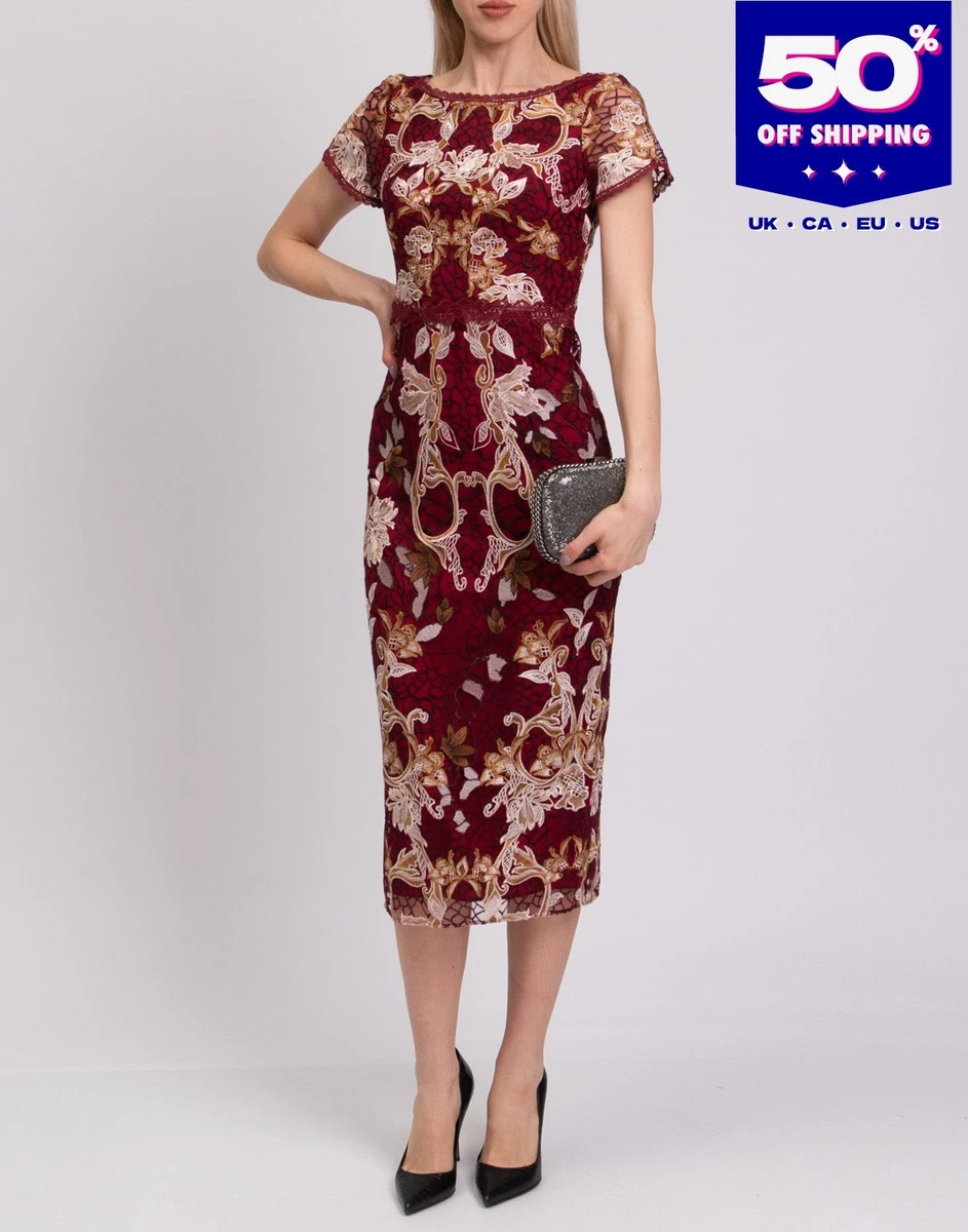 sachin and babi light blue dress Ml monique lhuillier floral embroidery cocktail dress with mesh yoke + FREE  SHIPPING main image 0
