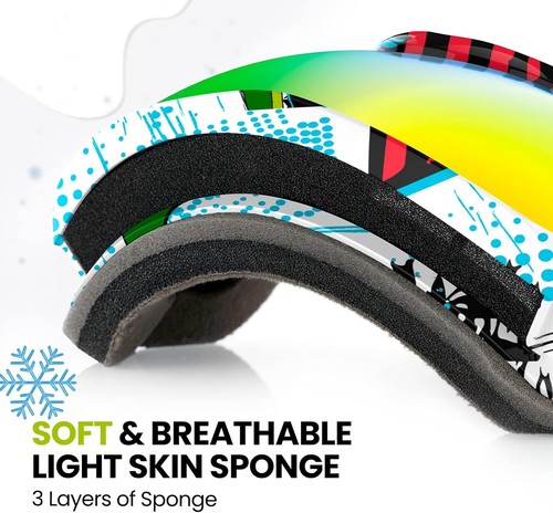OutdoorMaster Kinder Skibrille - Helmkompatible Schneebrille für Jungen & Mädchen - Bild 5 von 6
