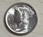1937 P Mercury Dime uncirc 63  Great Eye Appeal Strong Strike
