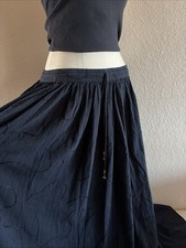 Vintage 100 Rayon Maxi Skirt Black Just Class Boho Whimsigoth Gypsy Women's M