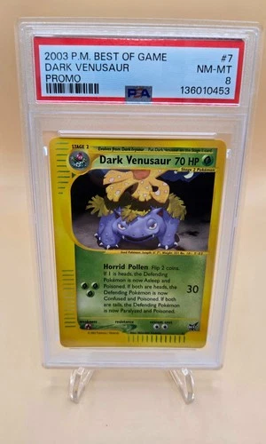 2003 Pokémon Best of Game Dark Venusaur #7 Promo PSA 8 NM-MT WOTC Era