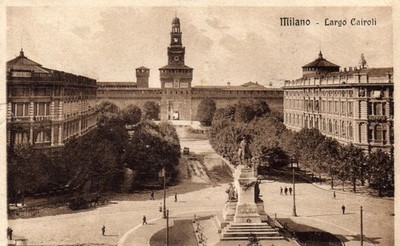 05935 Postcard Milan (MI) Largo Cairoli CANCELLATION