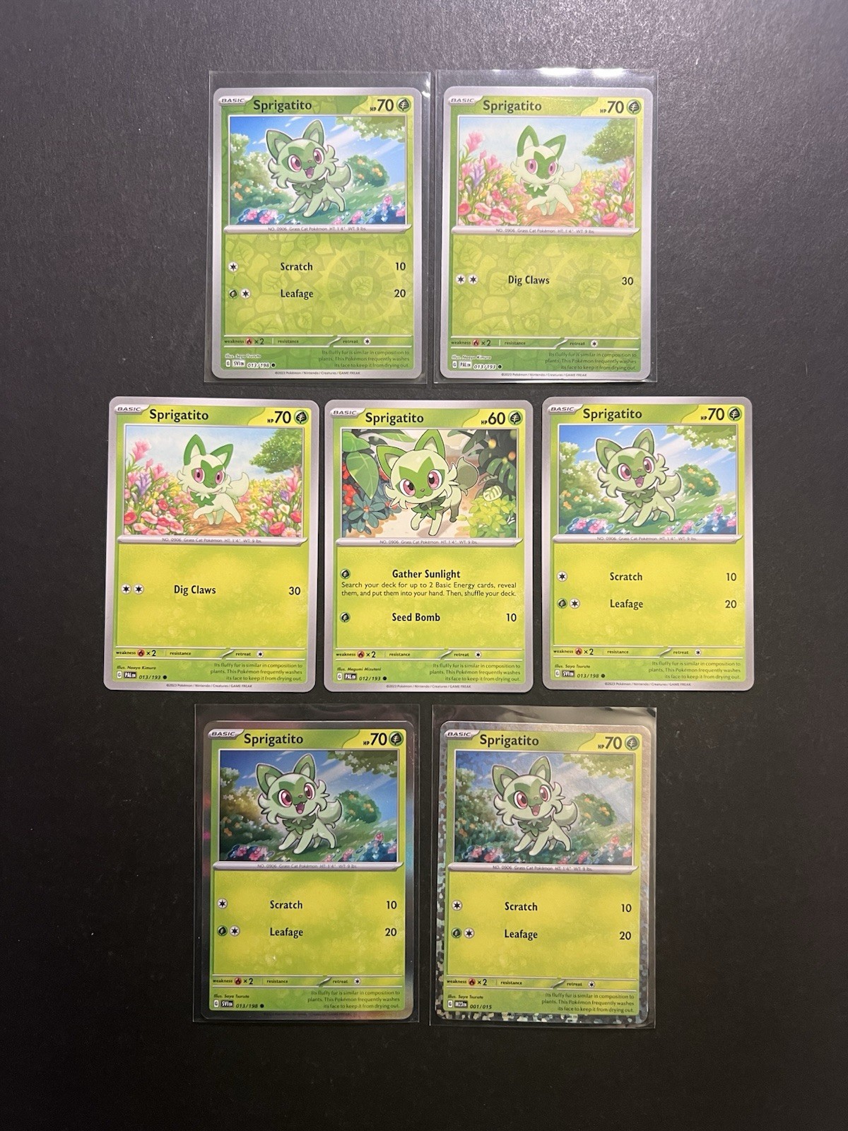7 Sprigatito Pokemon Card Collection Reverse Holo McDonald’s Foil SV PTCG NM