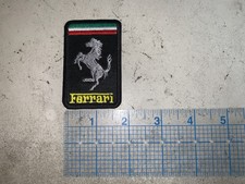 Embroidered Black Gray Ferrari logo Patch Iron On and/or Sew On