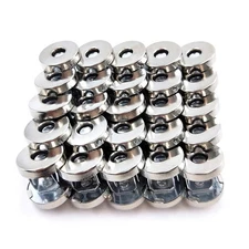 50 Sets Silver Tone Magnetic Purse Snap Clasps Button/Great for Closure Purse Ha