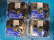 4PCS TZe-241 TZ-241 Label Tape Black on White 18mm Laminated For Brother P-Touch