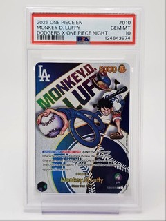 MONKEY D. LUFFY 2025 ONE PIECE EN DODGERS X ONE PIECE NIGHT A 010 PSA 10 Q6095