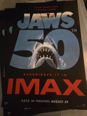 1975 Jaws 50th Anniversary (2025) 11x17 IMAX Poster Original *Not A Reprint*