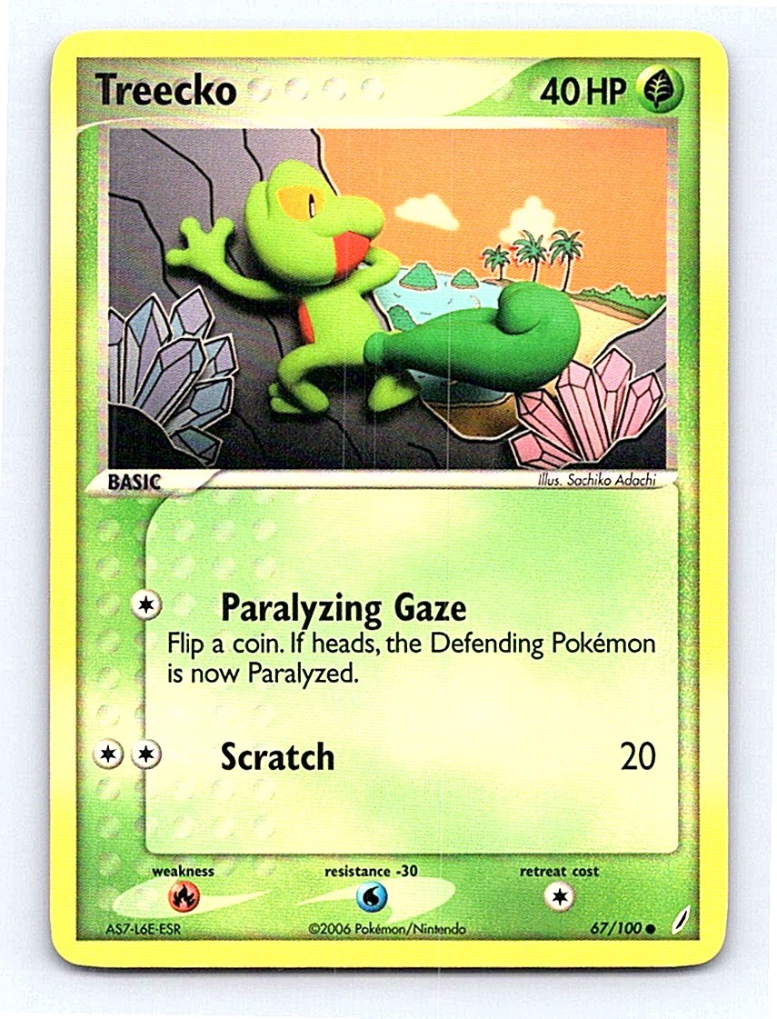 Treecko 67/100 Crystal Guardians Common NM