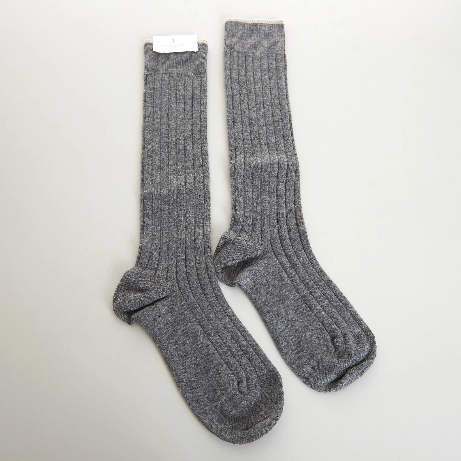 Brunello Cucinelli — BRUNELLO CUCINELLI 600$ Cashmere Rib Knit Socks - Calf Length